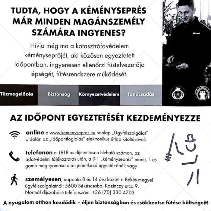 Tudta, hogy a kéményseprés már minden magányszemély számára ingyenes?