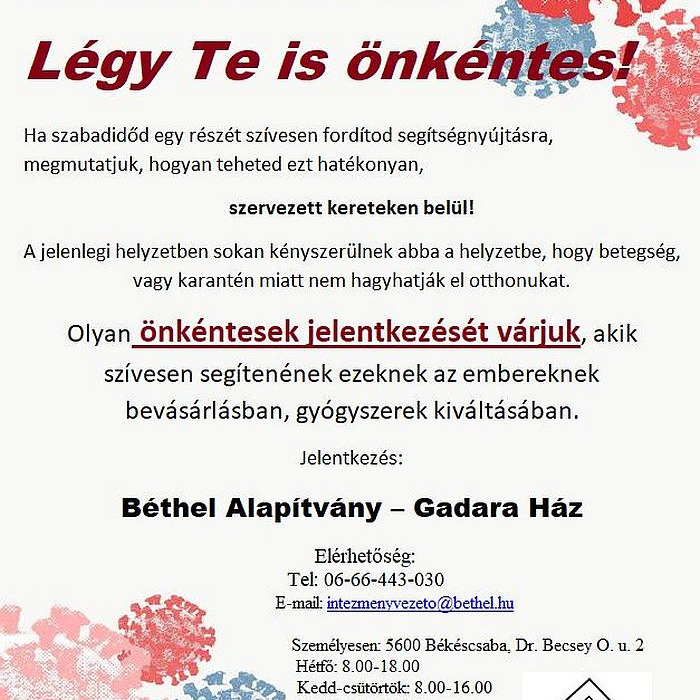 Segíts velünk a járvány idején is!