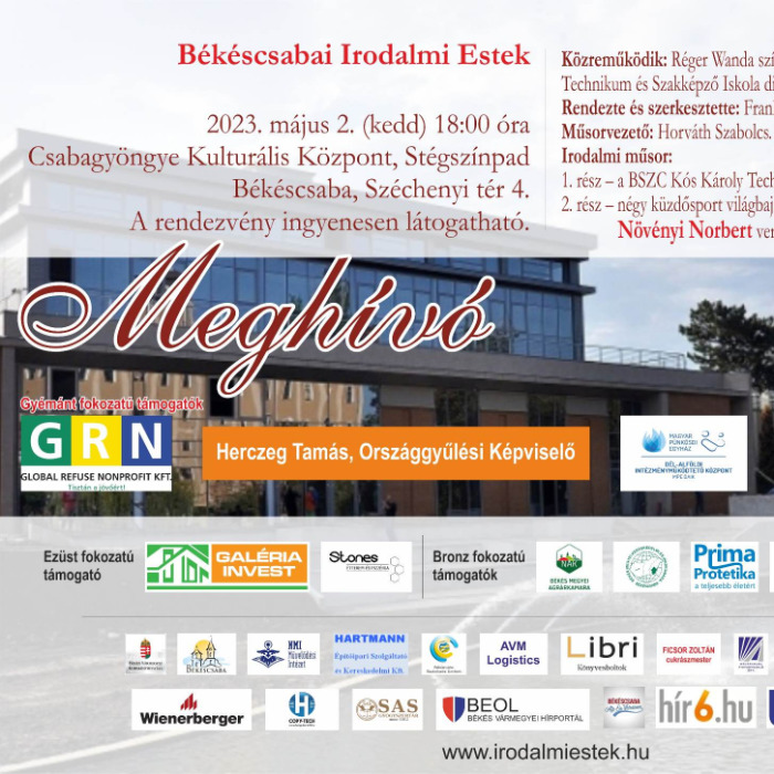 Meghívó_Békéscsabai Irodalmi Estek