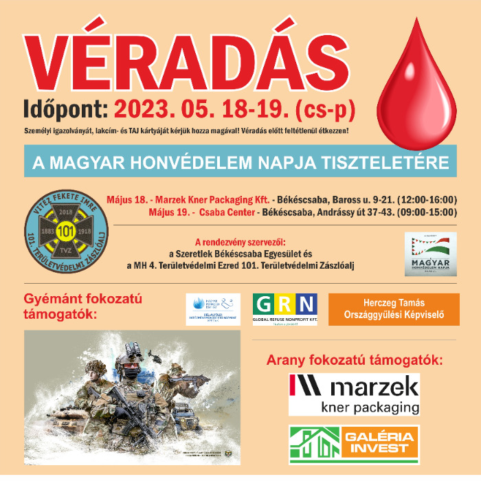 Véradás 2023. V. 18-19.